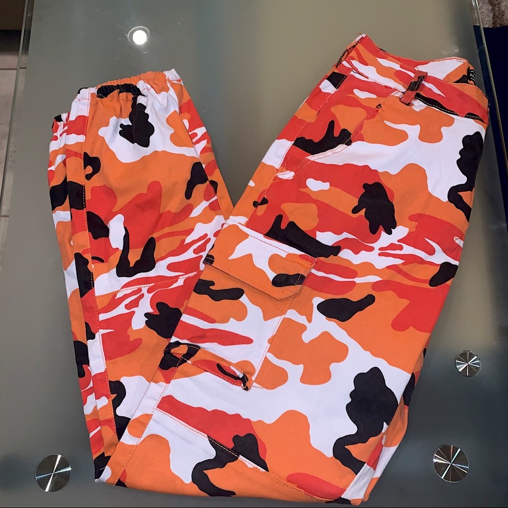 American Bazi Orange camo cargo pants/jeans